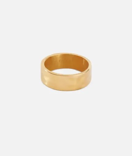 Cainte Gold Hammered Ring 8MM