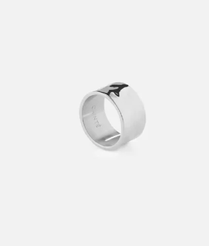 Cainte Silver Hammered Ring 12MM