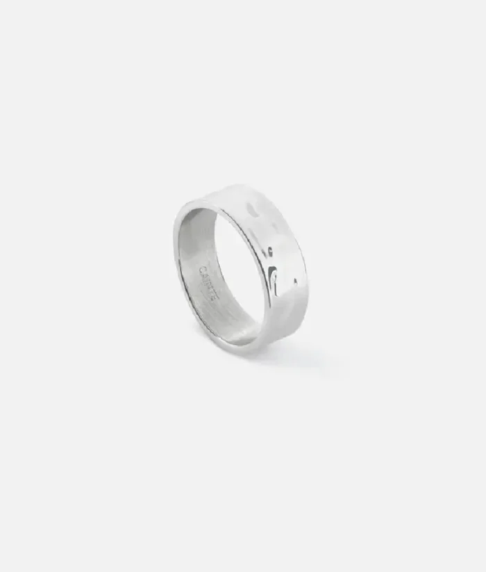 Cainte Silver Hammered Ring 8MM