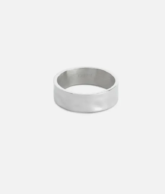 Cainte Silver Hammered Ring 8MM